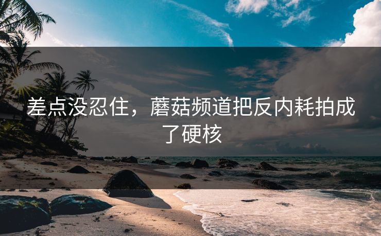 差点没忍住,蘑菇频道把反内耗拍成了硬核 差点没忍住,蘑菇频道把反内耗拍成了硬核
