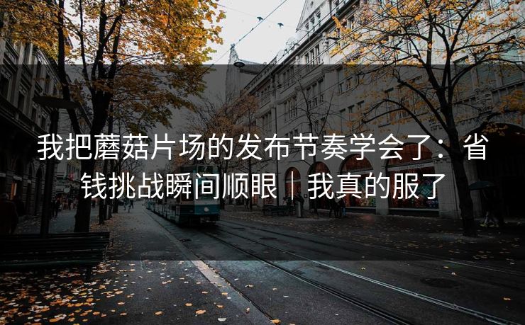 我把蘑菇片场的发布节奏学会了：省钱挑战瞬间顺眼｜我真的服了