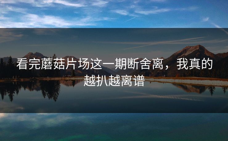 看完蘑菇片场这一期断舍离,我真的越扒越离谱 看完蘑菇片场这一期断舍离,我真的越扒越离谱
