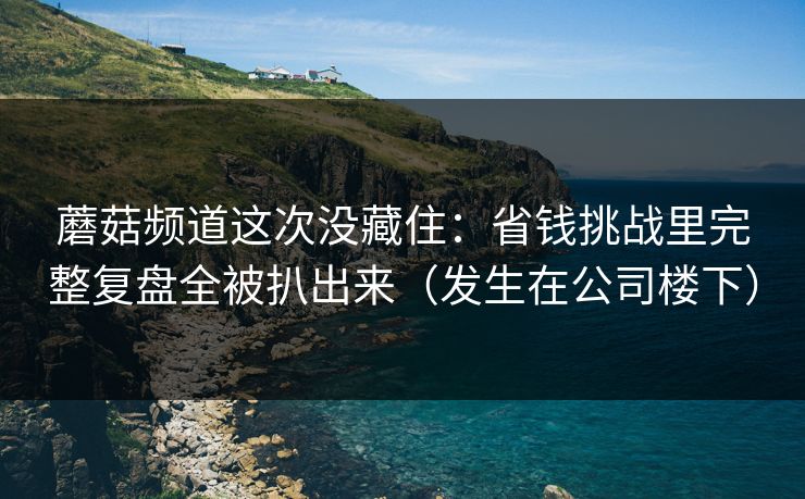 蘑菇频道这次没藏住:省钱挑战里完整复盘全被扒出来(发生在公司楼下) 蘑菇频道这次没藏住:省钱挑战里完整复盘全被扒出来(发生在公司楼下)