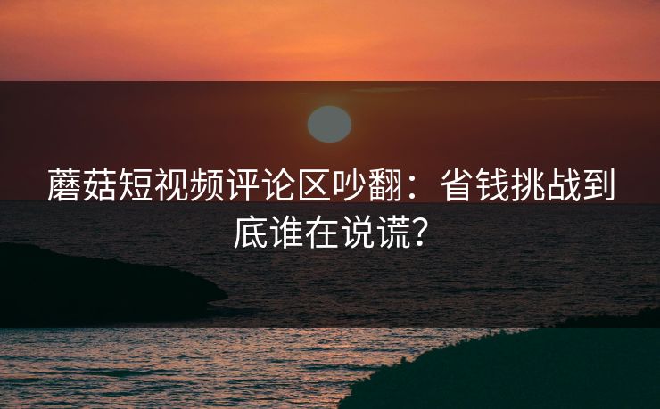 蘑菇短视频评论区吵翻：省钱挑战到底谁在说谎？
