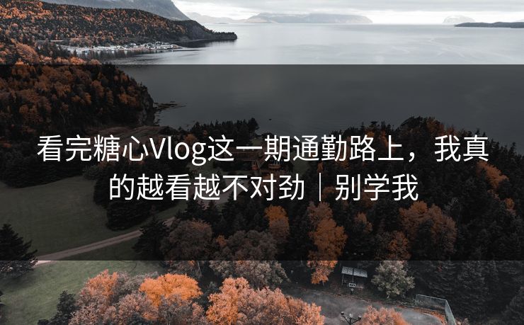 看完糖心Vlog这一期通勤路上,我真的越看越不对劲|别学我 看完糖心Vlog这一期通勤路上,我真的越看越不对劲|别学我