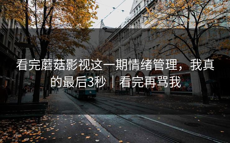 看完蘑菇影视这一期情绪管理,我真的最后3秒|看完再骂我 看完蘑菇影视这一期情绪管理,我真的最后3秒|看完再骂我