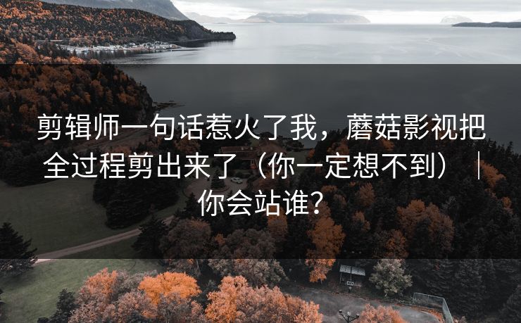 剪辑师一句话惹火了我,蘑菇影视把全过程剪出来了(你一定想不到)|你会站谁? 剪辑师一句话惹火了我,蘑菇影视把全过程剪出来了(你一定想不到)|你会站谁?