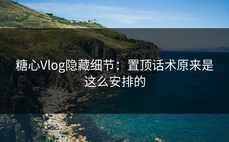 糖心Vlog隐藏细节:置顶话术原来是这么安排的 糖心Vlog隐藏细节:置顶话术原来是这么安排的